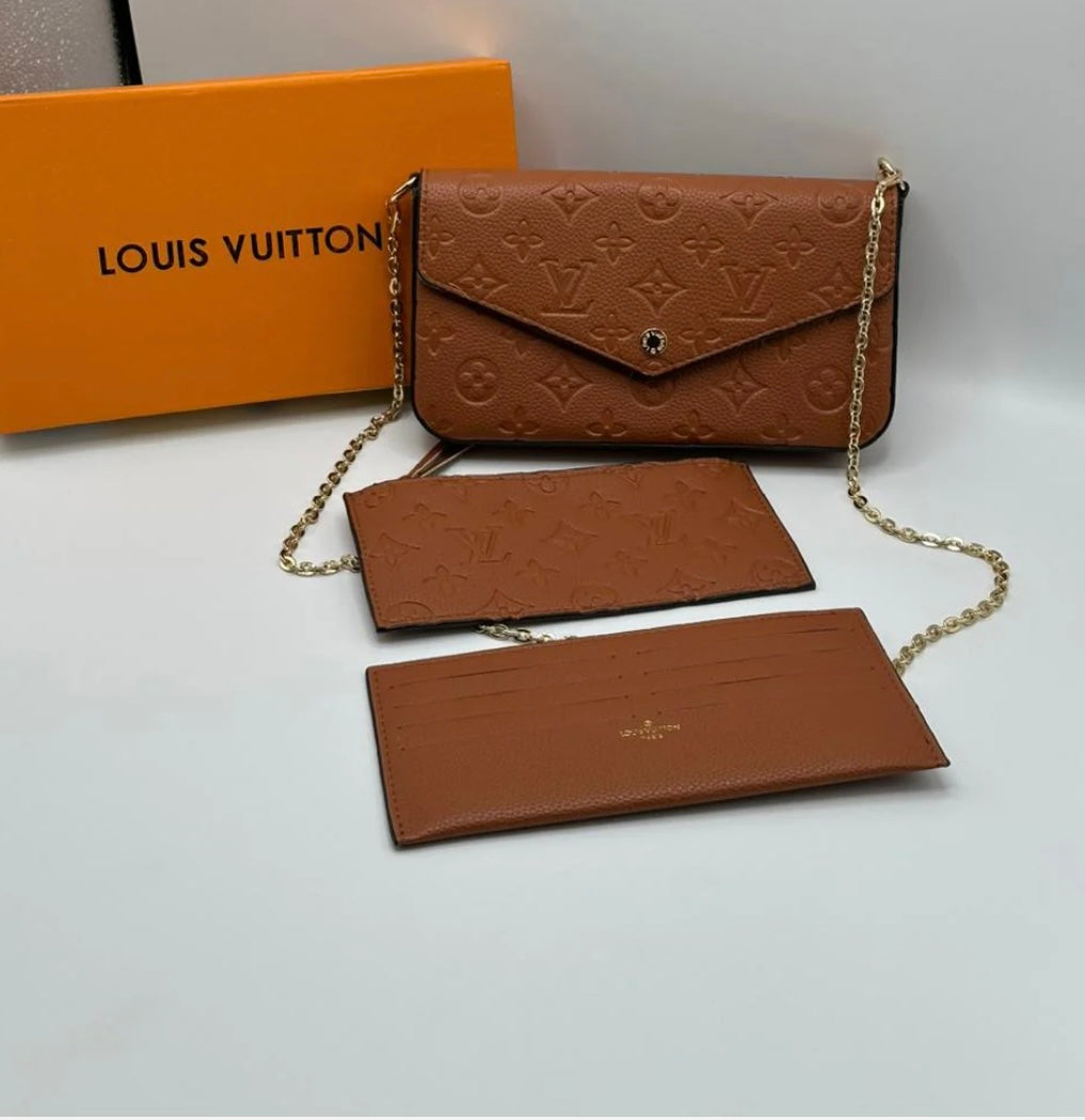 LV Chain Wallet -3 Piece with Brand Box