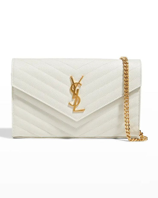 YSL Quilted Chain Wallet with Brand Box