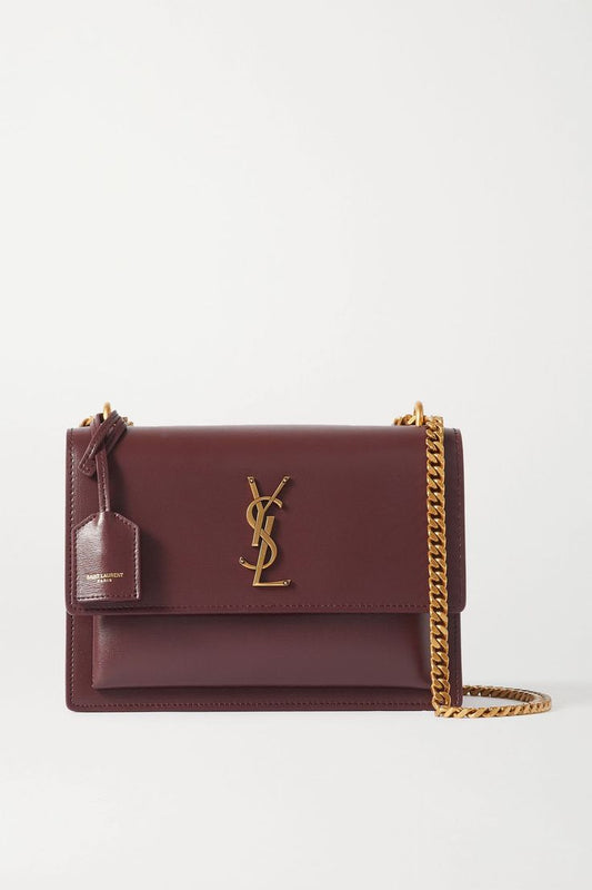 YSL Burgundy Bag with Brand Box